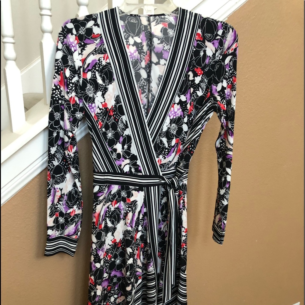 Colorful asymmetric wrap dress